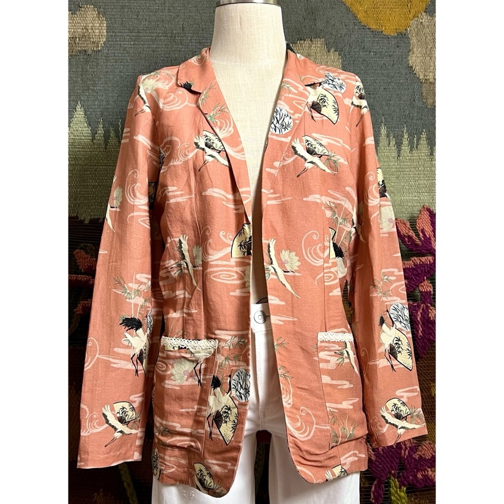 Sensi Studio Whimsical Crane Blazer XS